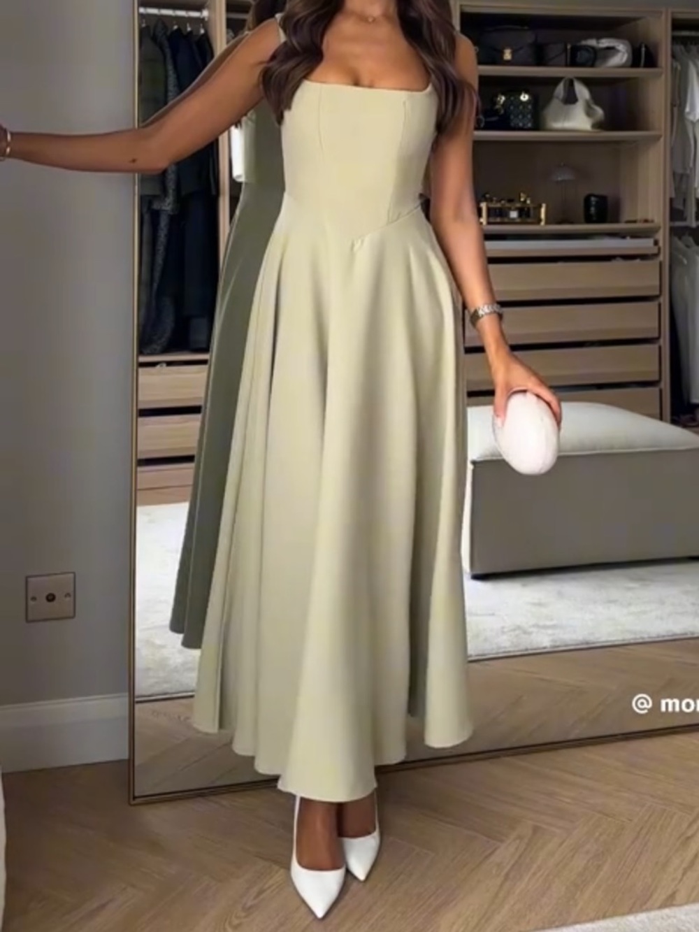 Odd Muse Square Neck Midi Dress